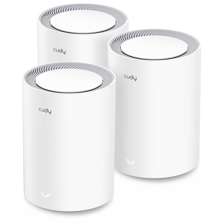 CUDY Mesh Solution M3000 3-pk WF6 AX3000 Gigabit 2.5G White ryhmässä TIETOKOONET & TARVIKKEET / Verkko / Reititin @ TP E-commerce Nordic AB (C71597)