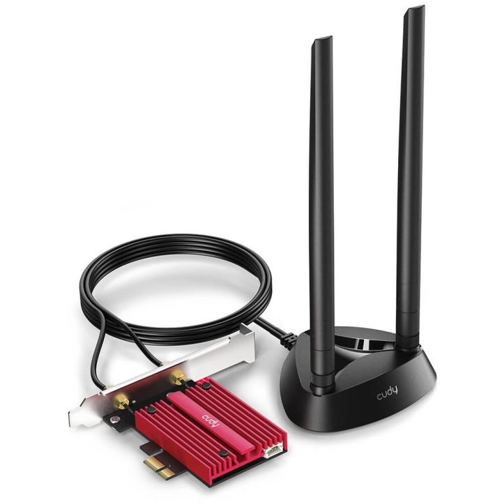 CUDY Adapter PCI-E WE4000 AX5400 WiFi 6E Magnetic Antennas ryhmässä TIETOKOONET & TARVIKKEET / Verkko / Verkkokortti / PCI Express langaton @ TP E-commerce Nordic AB (C71599)