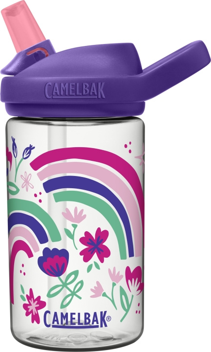 Camelbak Eddy+ Kids 0,4L -juomapullo, Rainbow Floral ryhmässä LELUT, TUOTTEET LAPSILLE JA VAUVOILLE / Syö ja juo / Tuttipullot & Tarvikkeet @ TP E-commerce Nordic AB (C71835)