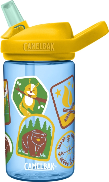 Camelbak Eddy+ Kids 0,4L -juomapullo, Explorer Patches ryhmässä LELUT, TUOTTEET LAPSILLE JA VAUVOILLE / Syö ja juo / Tuttipullot & Tarvikkeet @ TP E-commerce Nordic AB (C71851)