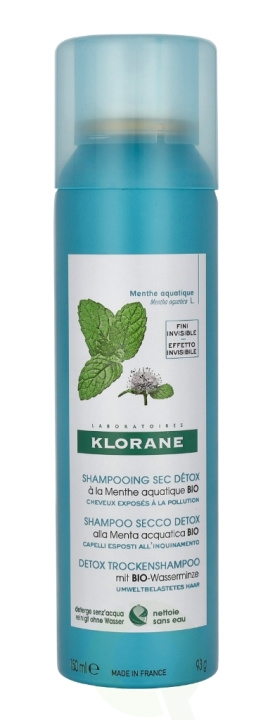 Klorane Detox Dry Shampoo With Organic Aquatic Mint 150 ml ryhmässä KAUNEUS JA TERVEYS / Hiukset &Stailaus / Hiustenhoito / Kuivashampoo @ TP E-commerce Nordic AB (C71916)