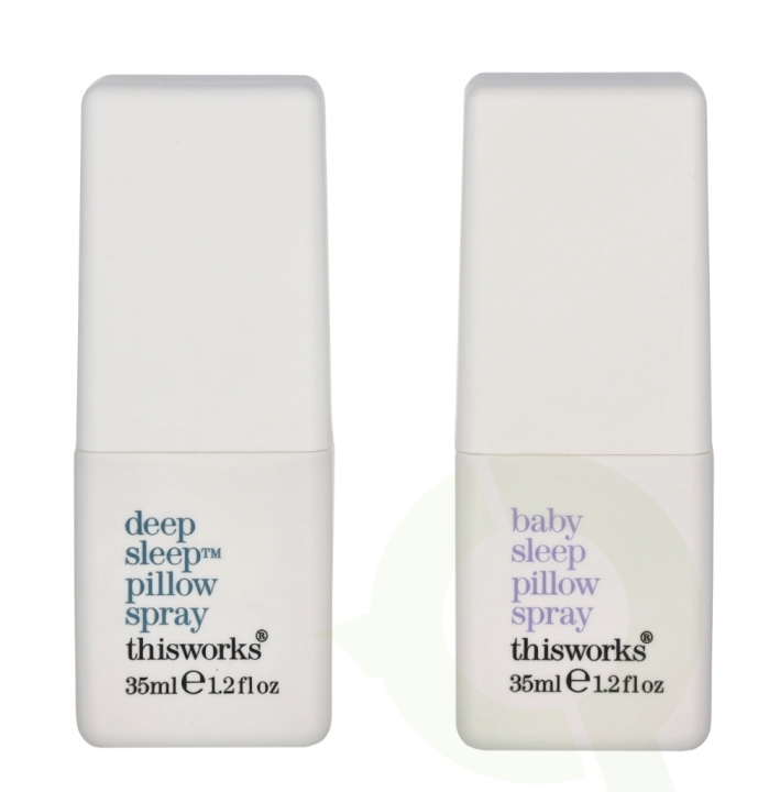 This Works Deep Sleep Parent & Baby Pillow Spray Duo Set 70 ml 2x35ml ryhmässä KAUNEUS JA TERVEYS / Tuoksut & Parfyymit / Muut tuoksut / Tuoksu diffuusori @ TP E-commerce Nordic AB (C71935)