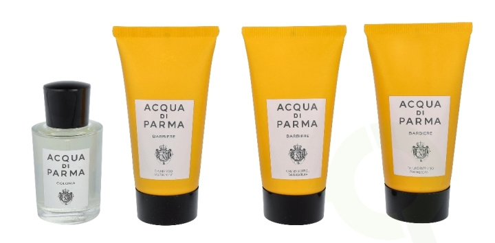 Acqua Di Parma Barbiere Daily Ritual 140 ml Edc Spray20ml/Shaving Cream 40ml/Face Wash40ml/Face Cream40ml ryhmässä KAUNEUS JA TERVEYS / Lahjapakkaukset / Miesten lahjapakkaukset @ TP E-commerce Nordic AB (C73335)