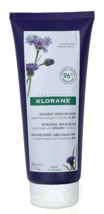 Klorane Centauree Anti-Yellowing Conditioner 200 ml ryhmässä KAUNEUS JA TERVEYS / Hiukset &Stailaus / Hiustenhoito / Hoitoaine @ TP E-commerce Nordic AB (C73479)