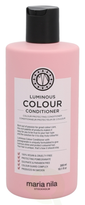 Maria Nila Luminous Colour Conditioner 300 ml ryhmässä KAUNEUS JA TERVEYS / Hiukset &Stailaus / Hiustenhoito / Hoitoaine @ TP E-commerce Nordic AB (C73640)