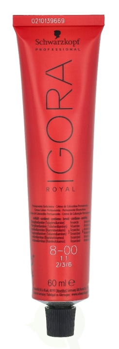 Schwarzkopf Igora Royal Permanent Color Creme 60 ml 8-00 ryhmässä KAUNEUS JA TERVEYS / Hiukset &Stailaus / Hiustenhoito / Hiusväri / Hiusväri & Väripommi @ TP E-commerce Nordic AB (C73813)