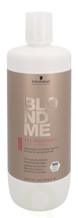 Schwarzkopf Blond Me All Blondes Light Shampoo 1000 ml For Fine To Normal Blondes ryhmässä KAUNEUS JA TERVEYS / Hiukset &Stailaus / Hiustenhoito / Shampoo @ TP E-commerce Nordic AB (C73842)