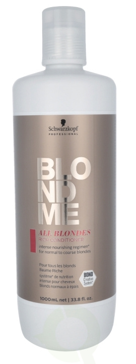 Schwarzkopf Blond Me All Blondes Rich Conditioner 1000 ml For Normal To Coarse Blondes ryhmässä KAUNEUS JA TERVEYS / Hiukset &Stailaus / Hiustenhoito / Hoitoaine @ TP E-commerce Nordic AB (C73844)