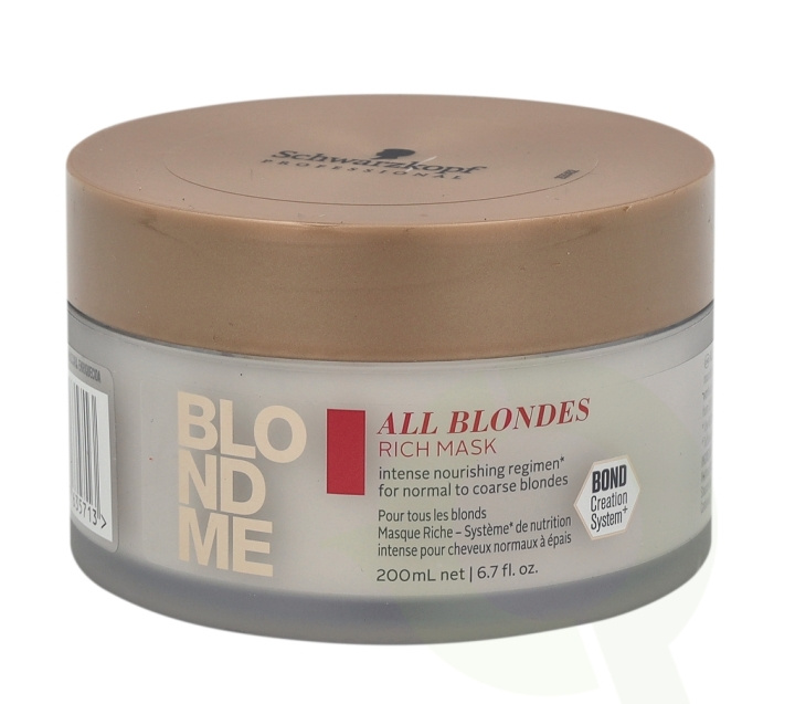 Schwarzkopf Blond Me All Blondes Rich Mask 200 ml For Normal To Coarse Blondes ryhmässä KAUNEUS JA TERVEYS / Hiukset &Stailaus / Hiustenhoito / Hiusnaamio @ TP E-commerce Nordic AB (C73845)