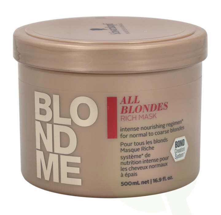 Schwarzkopf Blond Me All Blondes Rich Mask 500 ml For Normal To Coarse Blondes ryhmässä KAUNEUS JA TERVEYS / Hiukset &Stailaus / Hiustenhoito / Hiusnaamio @ TP E-commerce Nordic AB (C73846)