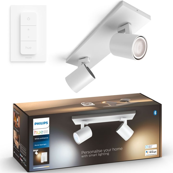 Philips Hue Runner White Ambiance 2 spot 800 lm Vit ryhmässä KODINELEKTRONIIKKA / Valaistus / Kattolamput @ TP E-commerce Nordic AB (C74722)