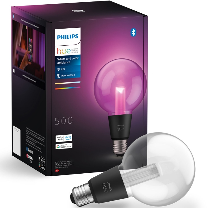 Philips Hue Lightguide Globe 95mm E27 White and Color Ambiance ryhmässä KODINELEKTRONIIKKA / Valaistus / LED-lamput @ TP E-commerce Nordic AB (C74724)