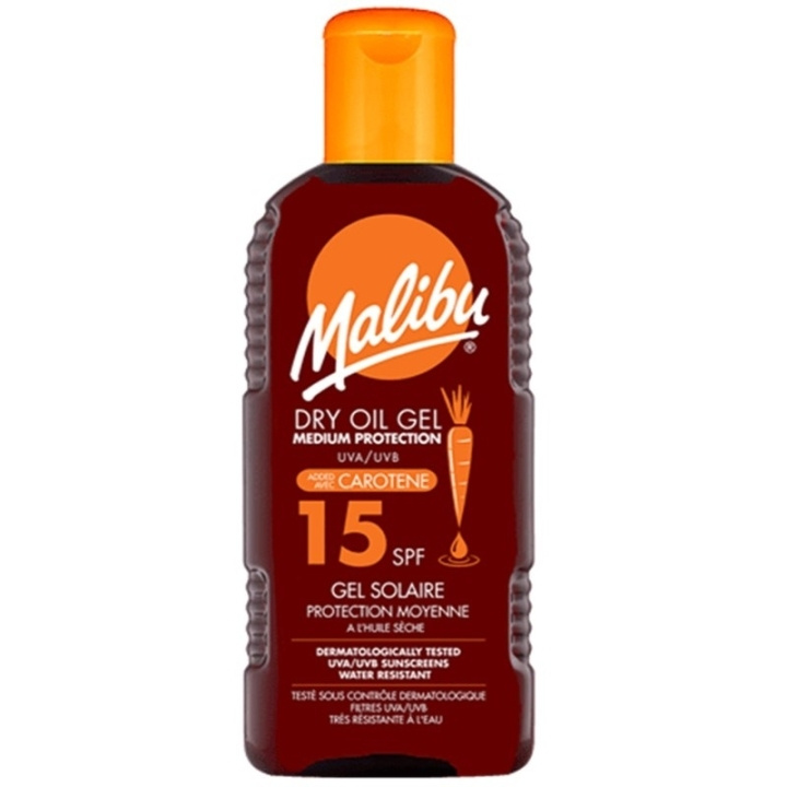 Malibu Dry Oil Gel with Carotene SPF15 200ml ryhmässä KAUNEUS JA TERVEYS / Ihonhoito / Rusketus / Aurinkosuoja @ TP E-commerce Nordic AB (C74746)