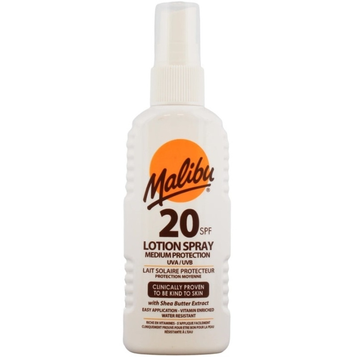 Malibu Sun Lotion Spray SPF20 100ml ryhmässä KAUNEUS JA TERVEYS / Ihonhoito / Rusketus / Aurinkosuoja @ TP E-commerce Nordic AB (C74758)