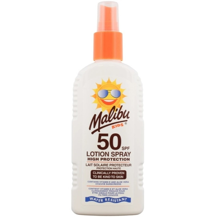 Malibu Kids Lotion Spray SPF50 200ml ryhmässä KAUNEUS JA TERVEYS / Ihonhoito / Rusketus / Aurinkosuoja @ TP E-commerce Nordic AB (C74759)