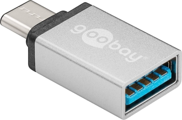 Goobay USB-C - A 3.0 -adapteri, hopea ryhmässä TIETOKOONET & TARVIKKEET / Kaapelit & Sovittimet / USB / USB-C @ TP E-commerce Nordic AB (C75152)