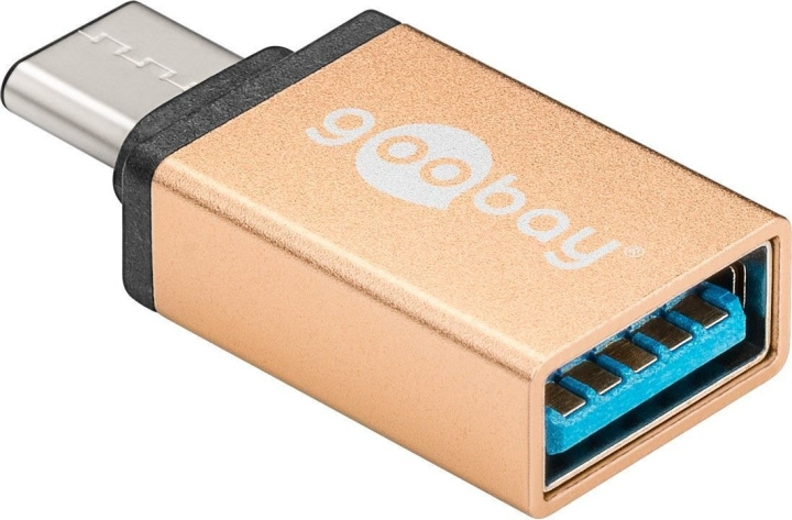 Goobay USB-C - A 3.0-adapteri, kulta ryhmässä TIETOKOONET & TARVIKKEET / Kaapelit & Sovittimet / USB / USB-C @ TP E-commerce Nordic AB (C75154)