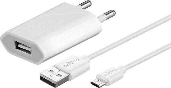 Goobay Micro-USB 5 W laturi + kaapeli,1 m, valkoinen ryhmässä ÄLYPUHELIMET JA TABLETIT / Laturit & Kaapelit / Seinälaturi / Seinälaturi microUSB @ TP E-commerce Nordic AB (C75181)