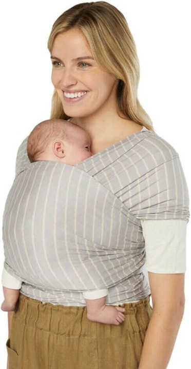 Ergobaby Aura Knit -kantoliina, grey stripes ryhmässä LELUT, TUOTTEET LAPSILLE JA VAUVOILLE / Lasten tekstiilit / Vauvan kantoreppu ja kääreet @ TP E-commerce Nordic AB (C75324)