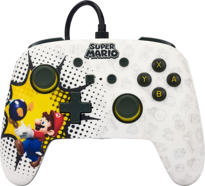 PowerA Enhanced Wired Controller -peliohjain, Bob-omb Blast, Switch ryhmässä KODINELEKTRONIIKKA / Pelikonsolit & Tarvikkeet / Nintendo Switch / Tarvikkeet @ TP E-commerce Nordic AB (C75378)