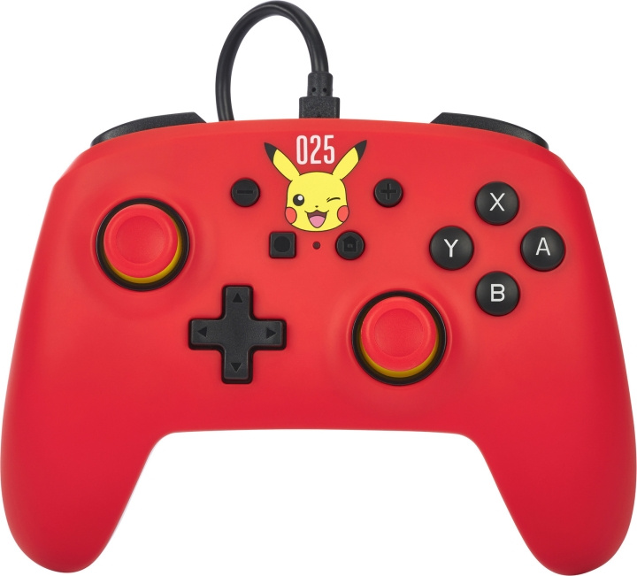 PowerA Wired Controller -peliohjain, Laughing Pikachu, Switch ryhmässä KODINELEKTRONIIKKA / Pelikonsolit & Tarvikkeet / Nintendo Switch / Tarvikkeet @ TP E-commerce Nordic AB (C75387)