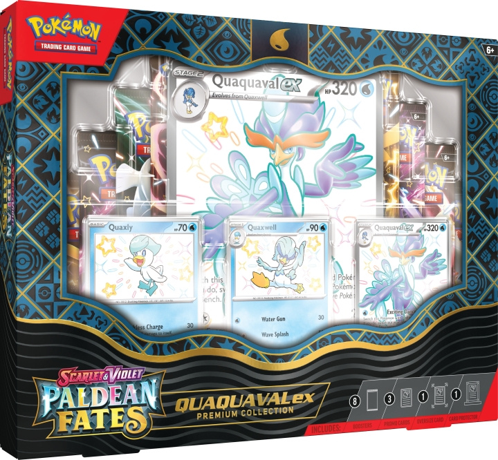 POKEMON Scarlet & Violet 4.5: Paldea Fates Premium Collection -keräilykorttisetti, Quaquaval ex ryhmässä LELUT, TUOTTEET LAPSILLE JA VAUVOILLE / Leikkikalut, Askartelu &Pelit / Lelut @ TP E-commerce Nordic AB (C75405)