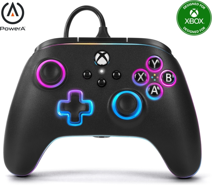 PowerA Lumectra Advantage Wired Controller -langallinen peliohjain, musta, Xbox / PC ryhmässä KODINELEKTRONIIKKA / Pelikonsolit & Tarvikkeet / Xbox Series X @ TP E-commerce Nordic AB (C75412)