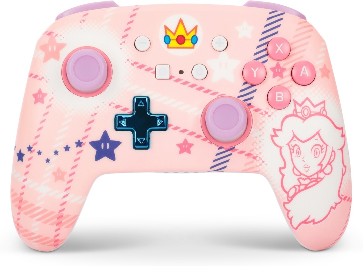 PowerA Enhanced Wireless Controller -langaton peliohjain, Princess Peach Plaid, Switch ryhmässä KODINELEKTRONIIKKA / Pelikonsolit & Tarvikkeet / Nintendo Switch / Tarvikkeet @ TP E-commerce Nordic AB (C75425)