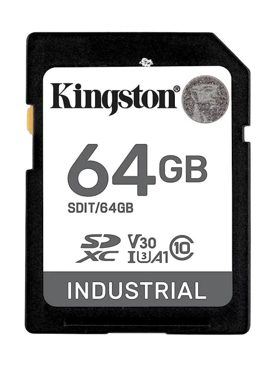 Kingston 64G SDXC Industrial pSLC Class10, UHS-I,U3,V30, A1 SD-Card ryhmässä KODINELEKTRONIIKKA / Tallennusvälineet / Muistikortit / SD/SDHC/SDXC @ TP E-commerce Nordic AB (C75503)