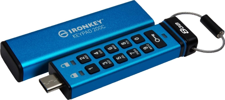 Kingston 8GB USB-C IronKey Keypad 200C, FIPS 140-3 Lvl 3 AES-256 ryhmässä KODINELEKTRONIIKKA / Tallennusvälineet / USB-muistitikku / Type C @ TP E-commerce Nordic AB (C75504)