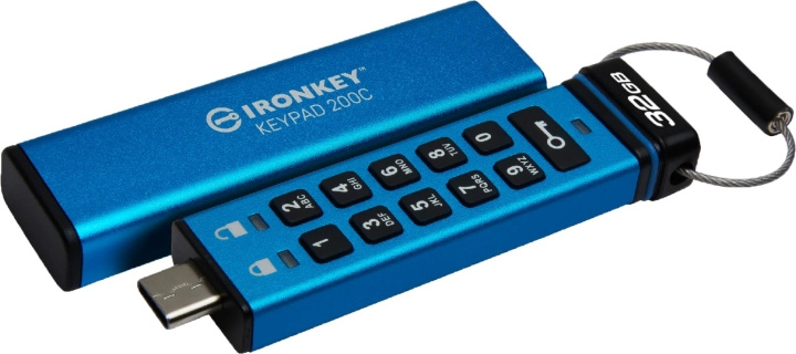 Kingston 32GB USB-C IronKey Keypad 200C, FIPS 140-3 Lvl 3 AES-256 ryhmässä KODINELEKTRONIIKKA / Tallennusvälineet / USB-muistitikku / Type C @ TP E-commerce Nordic AB (C75506)