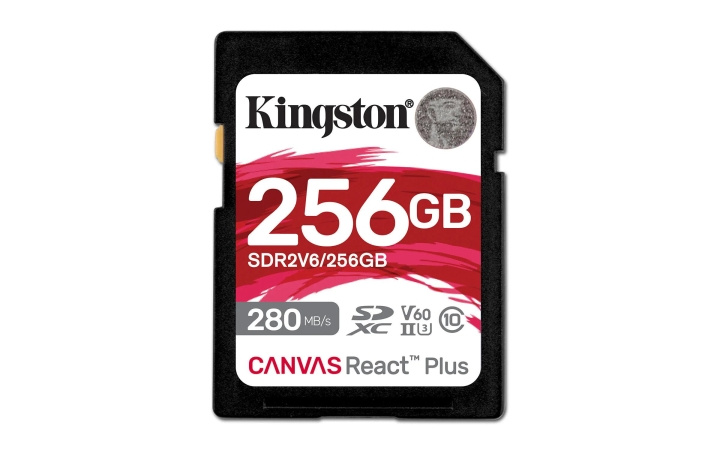 Kingston 256GB Canvas React Plus SDXC UHS-II 280R/150W U3 V60 4K ryhmässä KODINELEKTRONIIKKA / Tallennusvälineet / Muistikortit / SD/SDHC/SDXC @ TP E-commerce Nordic AB (C75515)