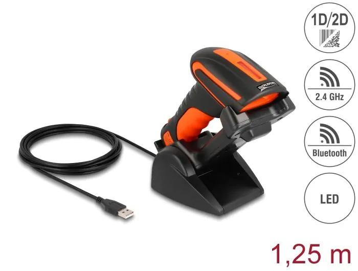 DeLOCK Industrial Barcode Scanner 1D and 2D incl charging station ryhmässä TIETOKOONET & TARVIKKEET / Tietokonetarvikkeet / Viivakoodinlukija @ TP E-commerce Nordic AB (C75532)