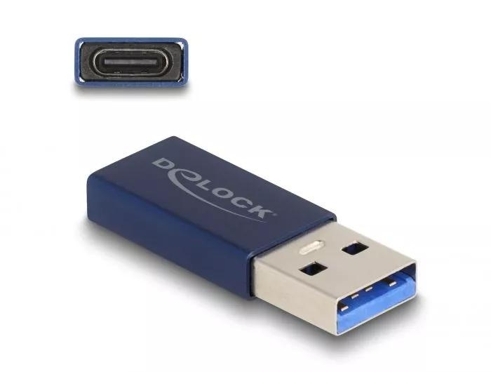 DeLOCK USB 10 Gbps USB Type-A male to USB Type-C active female blue ryhmässä TIETOKOONET & TARVIKKEET / Kaapelit & Sovittimet / USB / USB-A @ TP E-commerce Nordic AB (C75533)