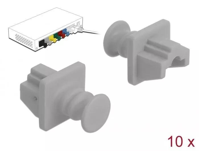 DeLOCK Dust Cover for RJ45 jack 10 pieces grey ryhmässä TIETOKOONET & TARVIKKEET / Kaapelit & Sovittimet / Verkko / Sovittimet & Liittimet @ TP E-commerce Nordic AB (C75535)