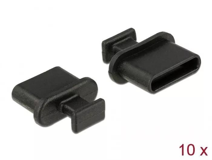 DeLOCK Dust Cover for USB Type-C™ female with grip 10 pieces black ryhmässä TIETOKOONET & TARVIKKEET / Tietokonetarvikkeet / Muut @ TP E-commerce Nordic AB (C75537)