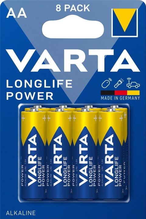 Varta Longlife Power AA 8 Pack ryhmässä KODINELEKTRONIIKKA / Paristot & Laturit / Akut / AA @ TP E-commerce Nordic AB (C75561)