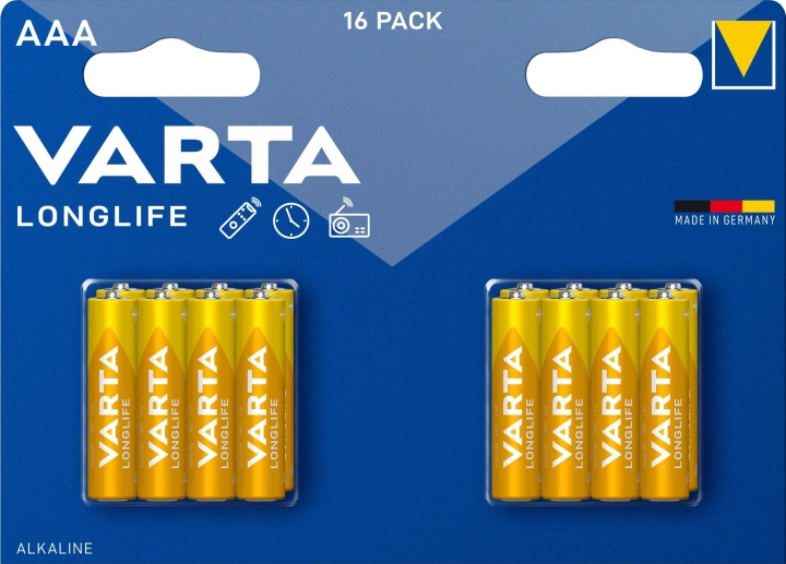 Varta Longlife AAA 16 Pack (Ch) ryhmässä KODINELEKTRONIIKKA / Paristot & Laturit / Akut / AAA @ TP E-commerce Nordic AB (C75562)