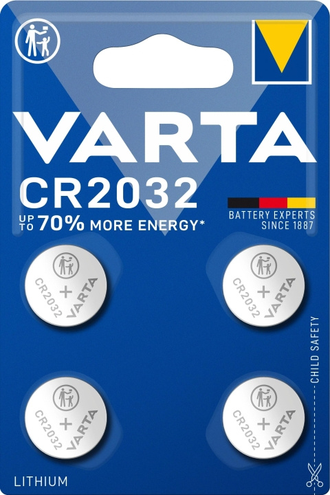 Varta CR2032 Lithium Coin 4 Pack ryhmässä KODINELEKTRONIIKKA / Paristot & Laturit / Akut / Nappiparistot @ TP E-commerce Nordic AB (C75568)