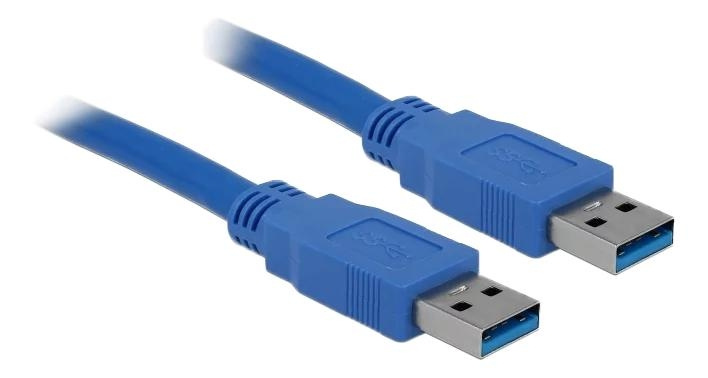 DeLOCK Cable USB 3.0 Type-A male > USB 3.0 Type-A male 0.5 m blue ryhmässä TIETOKOONET & TARVIKKEET / Kaapelit & Sovittimet / USB / USB-A / Kaapelit @ TP E-commerce Nordic AB (C75647)