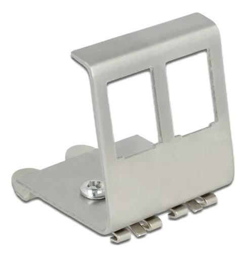 DeLOCK Keystone Metal Mounting 2 Port for DIN rail ryhmässä TIETOKOONET & TARVIKKEET / Tietokonetarvikkeet / Muut @ TP E-commerce Nordic AB (C75653)