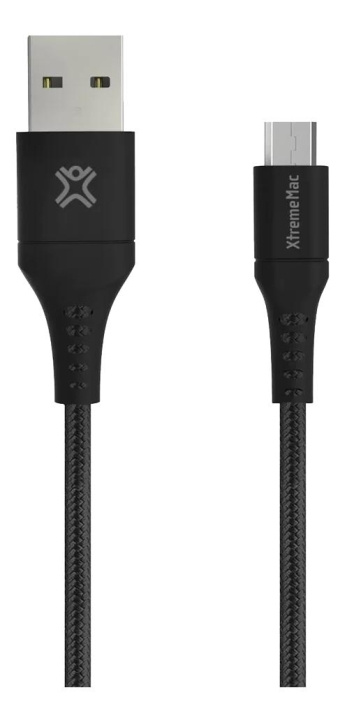 XtremeMac Premium braided micro-usb, 2m, black ryhmässä ÄLYPUHELIMET JA TABLETIT / Laturit & Kaapelit / Kaapelit / Tyyppi C -kaapelit @ TP E-commerce Nordic AB (C75674)