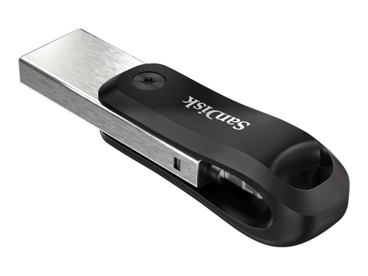 SanDisk iXpand Go 64GB USB 3.0 / Apple Lightning Black Silver ryhmässä KODINELEKTRONIIKKA / Tallennusvälineet / USB-muistitikku / USB 3.0 @ TP E-commerce Nordic AB (C75780)