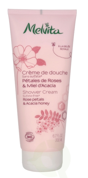 Melvita Shower Cream - Rose Petals&Acacia Honey 200 ml ryhmässä KAUNEUS JA TERVEYS / Ihonhoito / Kehon hoito / Kylpy- ja suihkugeelit @ TP E-commerce Nordic AB (C75996)