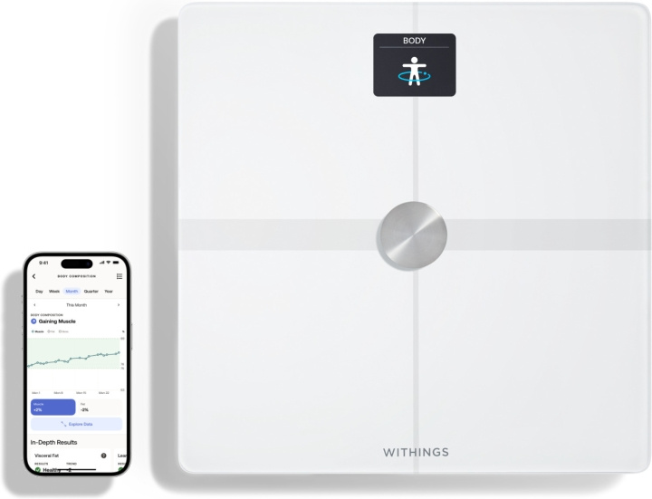 Withings Body Smart White -kehonkoostumusvaaka wifi-yhteydellä ryhmässä KAUNEUS JA TERVEYS / Terveydenhoito / Henkilövaaka @ TP E-commerce Nordic AB (C76128)