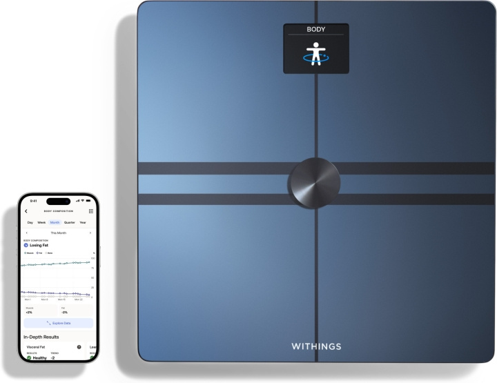 Withings Body Comp Black -kehonkoostumusvaaka wifi-yhteydellä ryhmässä KAUNEUS JA TERVEYS / Terveydenhoito / Henkilövaaka @ TP E-commerce Nordic AB (C76130)