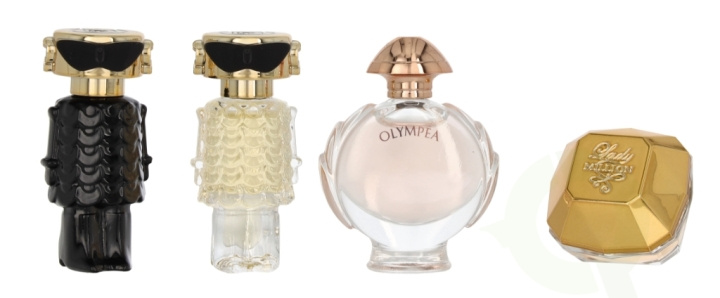 Paco Rabanne Feminine Set 19 ml Lady Million 5ml/Olympea 6ml/Fame Parfum 4ml/Fame Edp 4ml ryhmässä KAUNEUS JA TERVEYS / Lahjapakkaukset / Naisten lahjapakkaukset @ TP E-commerce Nordic AB (C76306)