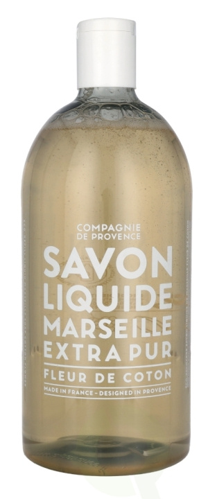 Compagnie De Provence Marseille Liquid Soap 1000 ml Cotton Flower ryhmässä KAUNEUS JA TERVEYS / Ihonhoito / Kehon hoito / Kylpy- ja suihkugeelit @ TP E-commerce Nordic AB (C76371)