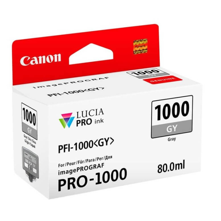 Canon Ink 0552C001 PFI-1000 Grey ryhmässä TIETOKOONET & TARVIKKEET / Tulostimet & Tarvikkeet / Musteet ja väriaineet / Mustepatruunat / Canon @ TP E-commerce Nordic AB (C76481)