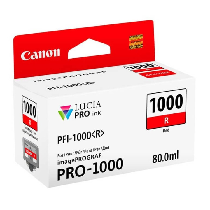 Canon Ink 0554C001 PFI-1000 Red ryhmässä TIETOKOONET & TARVIKKEET / Tulostimet & Tarvikkeet / Musteet ja väriaineet / Mustepatruunat / Canon @ TP E-commerce Nordic AB (C76483)